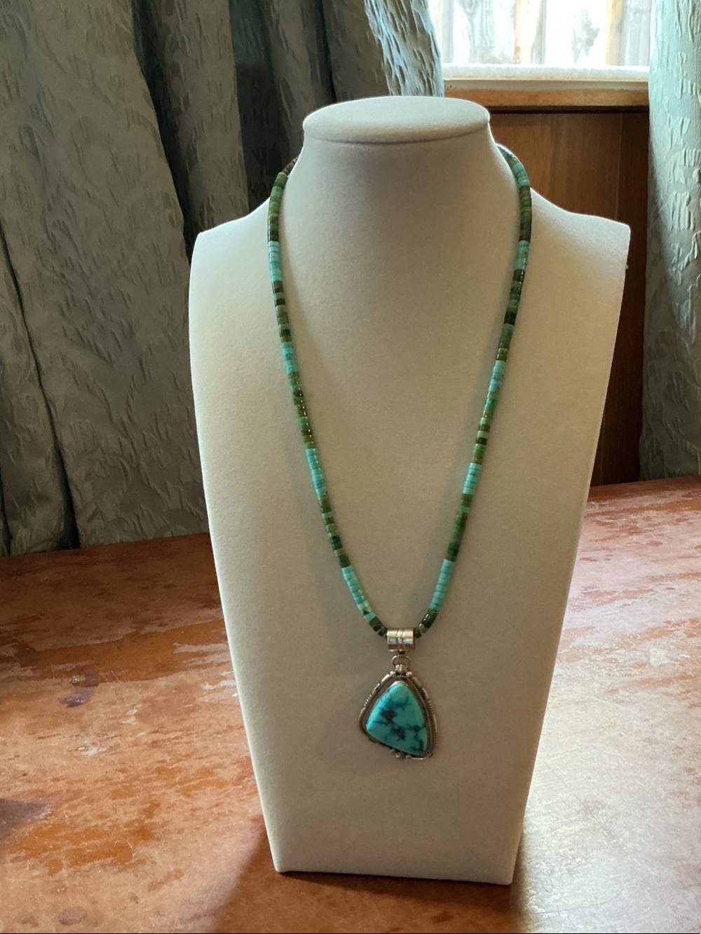 Vintage Sterling Silver Turquoise Pendant Large Southwestern Statement - Picture 2 of 5